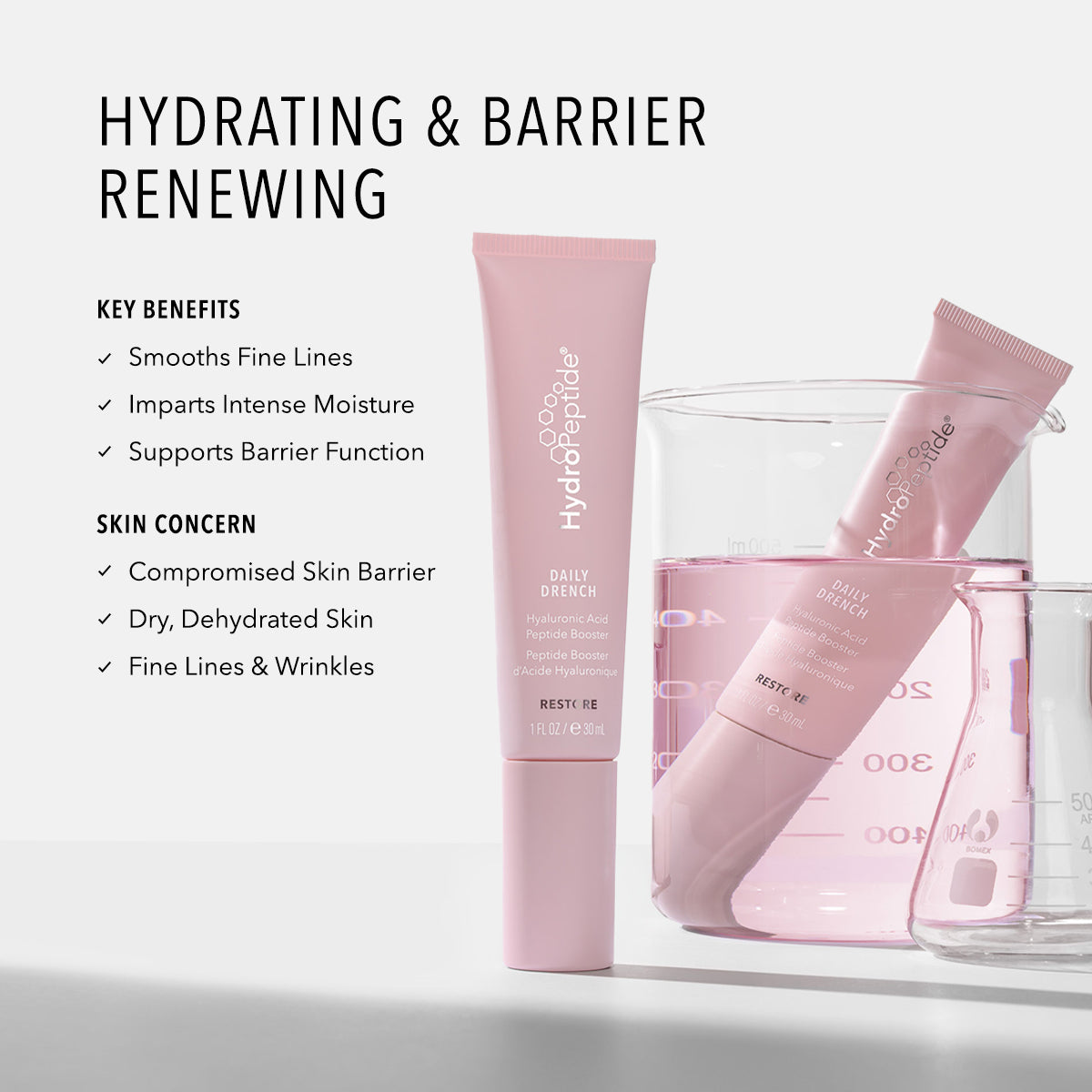 HydroPeptide Daily Drench key benefits and skin concerns