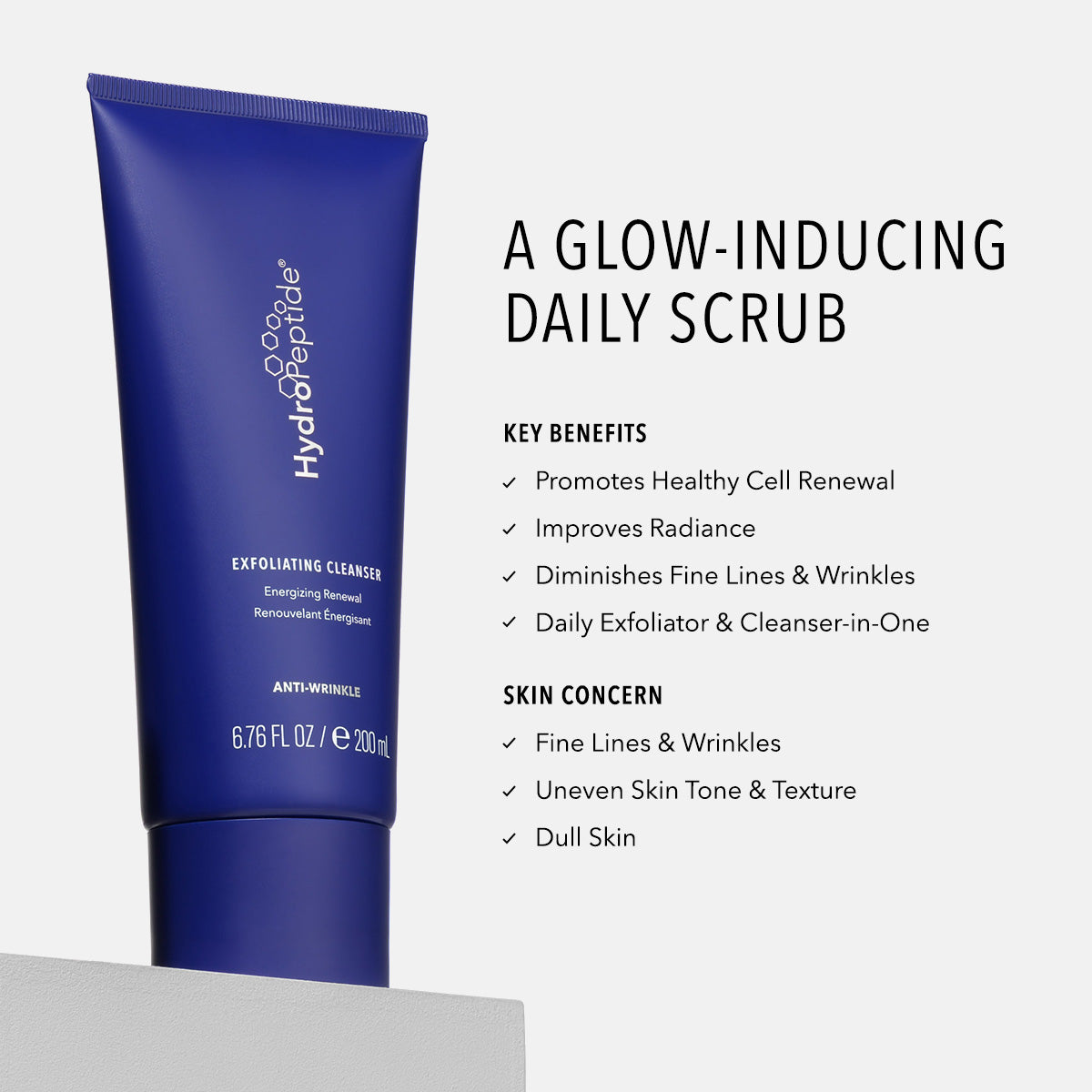 HydroPeptide Exfoliating Cleanser key benefits and skin concern