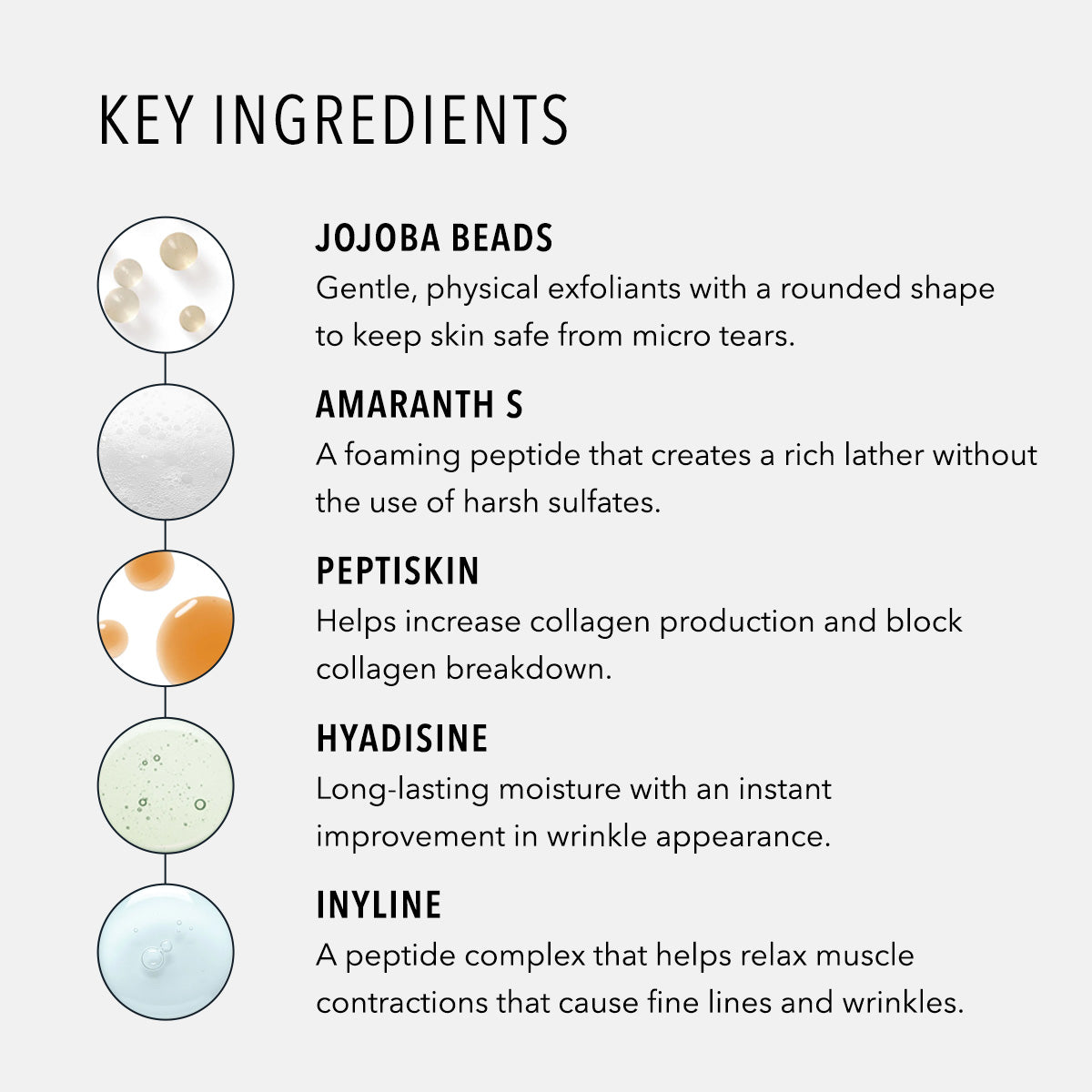 HydroPeptide Exfoliating Cleanser Key Ingredients