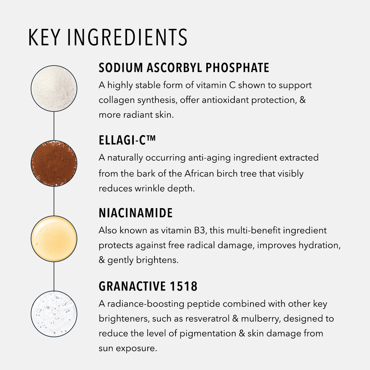 HydroPeptide Firma-Bright 20% Vitamin C Booster key ingredients