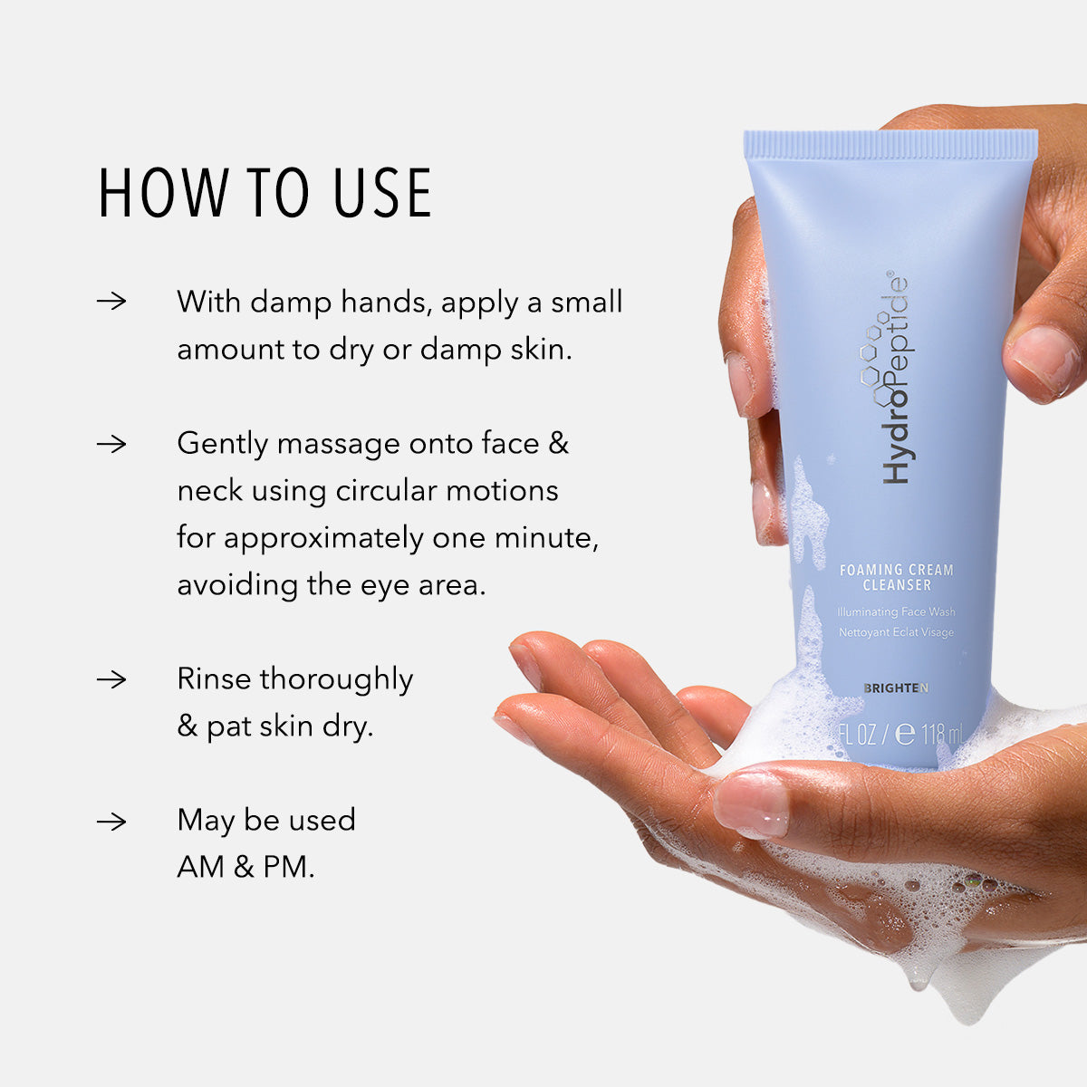 HydroPeptide Foaming Cream Cleanser how to use
