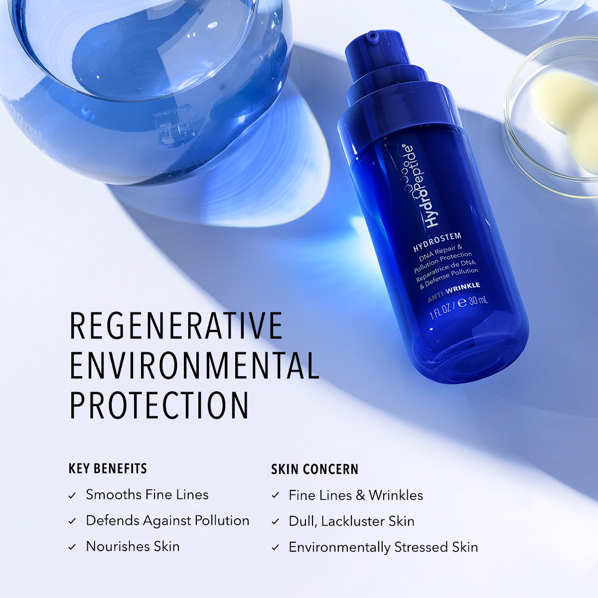 HydroPeptide HydroStem Serum key benefits and skin concerns