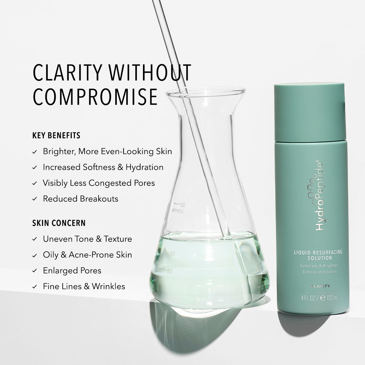 HydroPeptide Liquid Resurfacing Solution key benefits and skin concerns