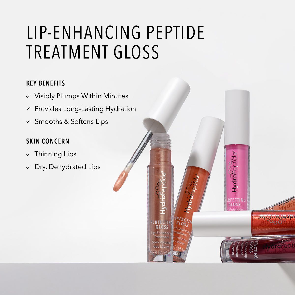 HydroPeptide Perfecting Gloss Lip Enhancing Treatment key benefits and skin concerns
