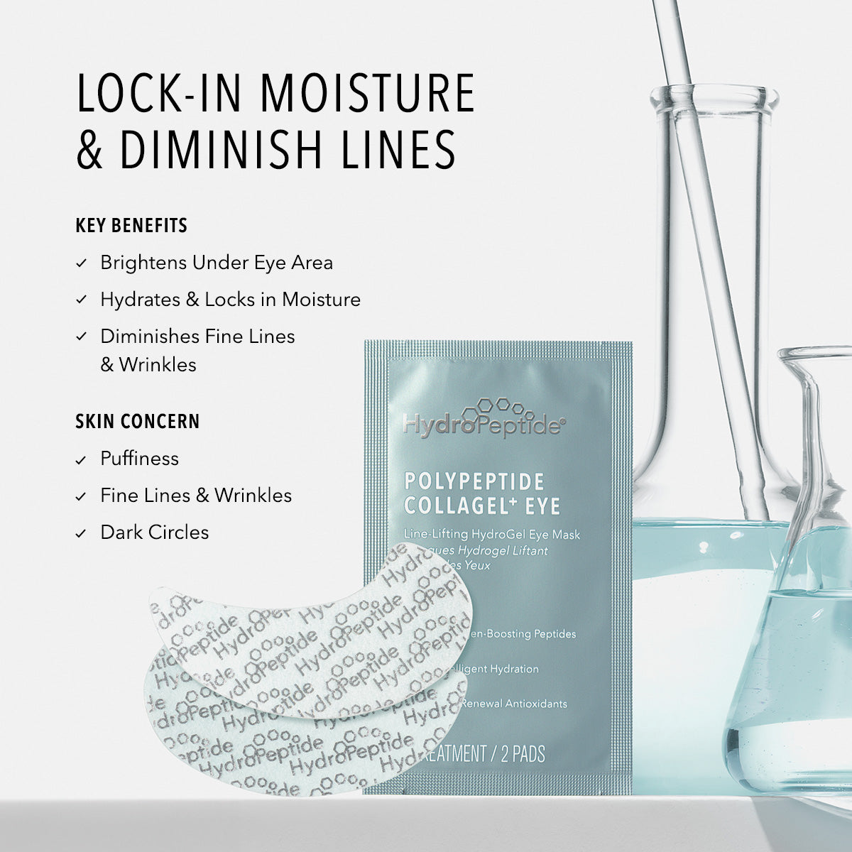 HydroPeptide PolyPeptide Collagel Eye Masks key benefits and skin concerns
