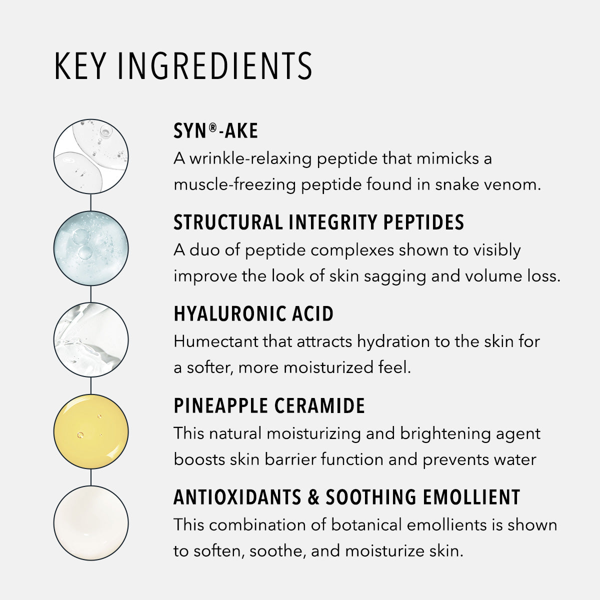 HydroPeptide Power Lift key ingredients