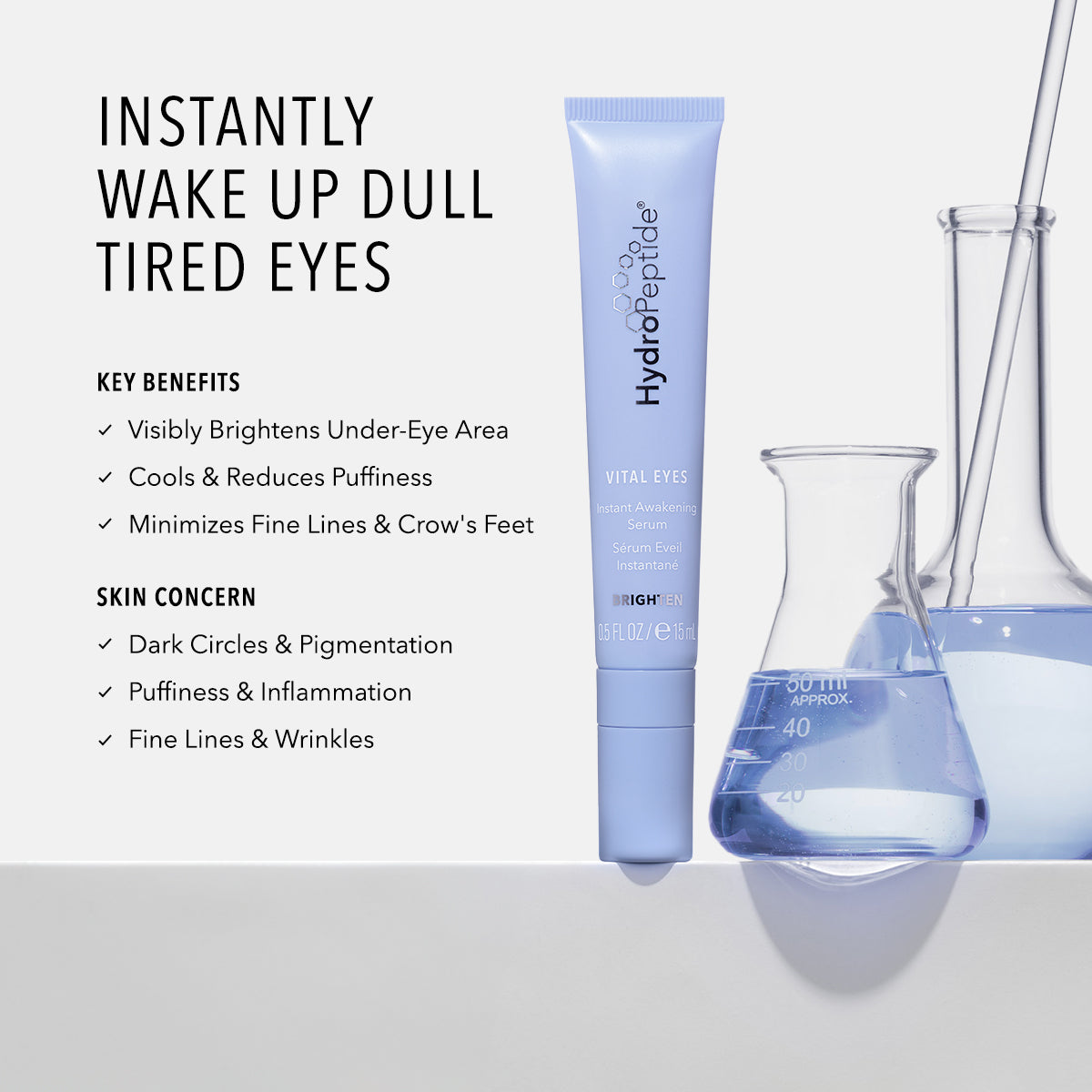 HydroPeptide Vital Eyes Instant Awakening Serum key benefits and skin concerns